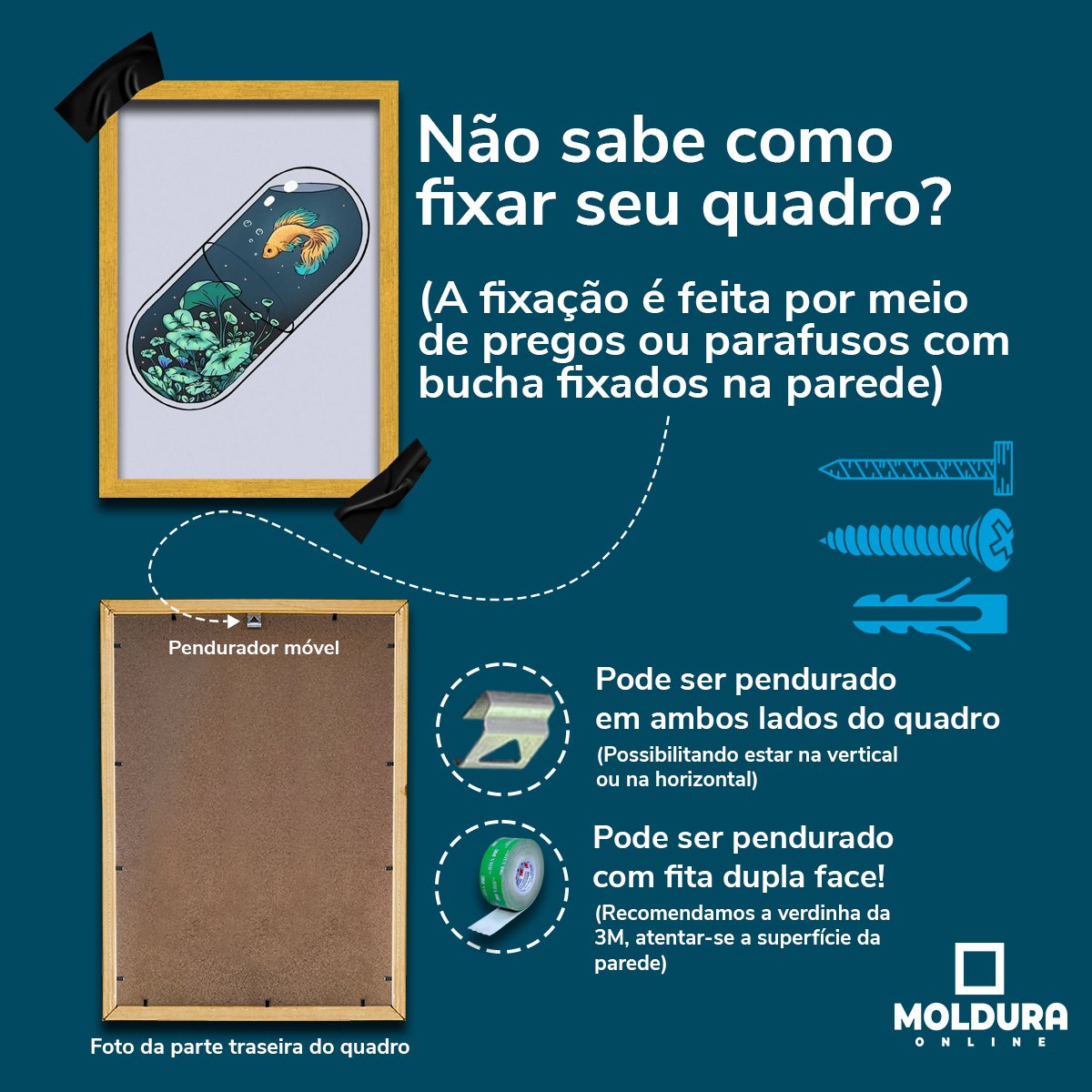 Quadro Decorativo Porta Azul Fechada Cadeado 45x33 C/vidro - 5