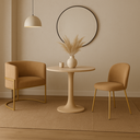 Ver imagem 2 de Kit 2poltronas Decorativa Luana Base Gold e 2 Cadeiras Elegance Veludo Cappucino- Montanaris Decor
