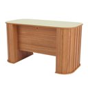 Ver imagem 2 de Mesa Escritório Ripada 135 cm c/01 Gaveta - Freijó/Off White