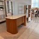 Ver imagem 5 de Mesa Escritório Ripada 135 cm c/01 Gaveta - Freijó/Off White