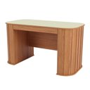 Ver imagem 3 de Mesa Escritório Ripada 135 cm c/01 Gaveta - Freijó/Off White
