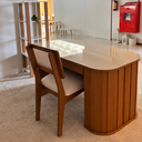 Ver imagem 6 de Mesa Escritório Ripada 135 cm c/01 Gaveta - Freijó/Off White