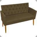 Ver imagem 2 de Kit Namoradeira Decorativa Para Sala Capitonê Com Base + 4 Poltronas Para Recepção Suede