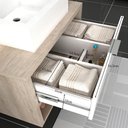 Ver imagem 7 de Conjunto Banheiro Gabinete 60cm 01 Gaveta Com Cuba E Espelho Malta B06 Barrique Branco - Lyam Decor