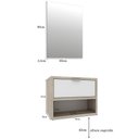 Ver imagem 6 de Conjunto Banheiro Gabinete 60cm 01 Gaveta Com Cuba E Espelho Malta B06 Barrique Branco - Lyam Decor