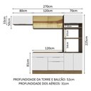 Ver imagem 5 de Armário de Cozinha Completa 270cm Rustic/Branco Stella Madesa 08