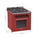 Ver imagem 2 de Fogao a Gas de Embutir 4 Bocas Venax Temis Vermelho 127v