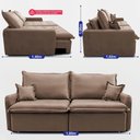 Ver imagem 4 de Sofá sem Caixa Retrátil 1,80m Softgel Luna Velusoft Castor Cama Inbox