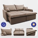 Ver imagem 7 de Sofá sem Caixa Retrátil 1,80m Softgel Luna Velusoft Castor Cama Inbox