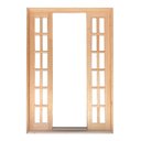 Ver imagem 1 de Porta Balcão de Correr de Madeira Padrão Cedro Quadriculada Reto Bat.14 Cm-2.15(a)x2.10(l)