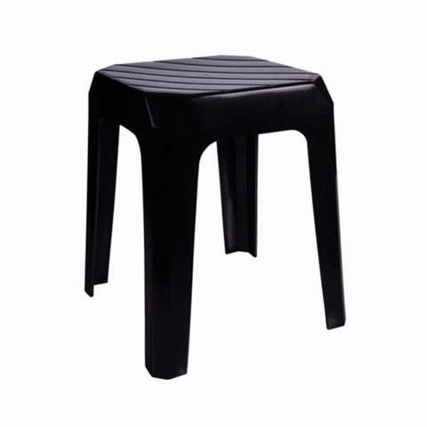 Banqueta Plástica 140k Reforçada Preta 34x34x41cm Bf3 Astra