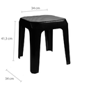 Ver imagem 2 de Banqueta Plástica 140k Reforçada Preta 34x34x41cm Bf3 Astra
