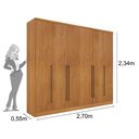 Ver imagem 3 de Guarda Roupa Sevilla Casal 6 Portas 8 Gavetas Tcil:cinamomo