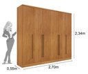 Ver imagem 3 de Guarda Roupa Sevilla Casal 6 Portas 8 Gavetas Tcil:cinamomo