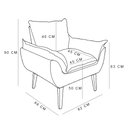 Ver imagem 7 de Kit Poltrona Decorativa e Puff Opala Luxo Linho Bege Dal Poz Estofados