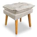 Ver imagem 5 de Kit Poltrona Decorativa e Puff Opala Luxo Linho Bege Dal Poz Estofados