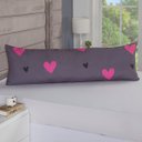 Ver imagem 2 de Travesseiro Corpo Xuxão Cheio 145cm X 0,45cm Gigante Enchimento Fronha Estampada Coração