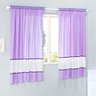Cortina para Quarto Infantil Lilás 2m x 1,65m Ideal para Varão Simples de 2 Metros - 1