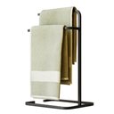 Ver imagem 1 de Porta Toalha de Pia Bancada Lavabo Duplo Quadrado Aço Preto