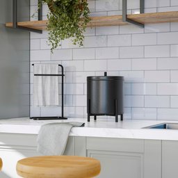 Porta Toalha de Pia Bancada Lavabo Duplo Quadrado Aço Preto - 3