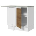 Ver imagem 5 de Balcão Armário de Cozinha de Canto 1 Porta Branco/Rustic Glamy Madesa