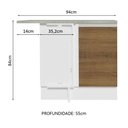 Ver imagem 3 de Balcão Armário de Cozinha de Canto 1 Porta Branco/Rustic Glamy Madesa