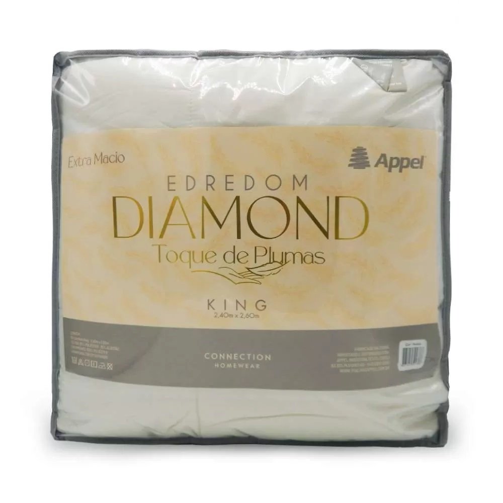 Edredom Diamond Toque de Plumas King 2,40x2,60 - Appel:Branco - 4