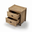 Ver imagem 4 de Mesa de Cabeceira com 2 Gavetas Nozes Rústico