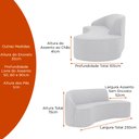 Ver imagem 3 de Sofá Curvo 180cm Braço Lado Esquerdo Mavie Bouclé Cinza - Sallar Home