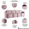 Sofá Cama Casal para Sala 396cm Polska K04 Veludo Rosê - Mpozenato - 3