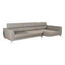 Ver imagem 1 de Sofá Moderno 3,40 Chaise, Pés Aço, D-26, Linho Cinza Aurora