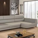 Ver imagem 2 de Sofá Moderno 3,40 Chaise, Pés Aço, D-26, Linho Cinza Aurora