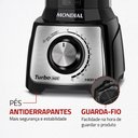 Ver imagem 2 de Liquidificador Mondial L-1400-Lt Turbo Inox 1400W 2,1L 12 Velocidades Preto Inox 220V