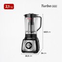 Ver mais imagens de Liquidificador Mondial L-1400-Lt Turbo Inox 1400W 2,1L 12 Velocidades Preto Inox 220V