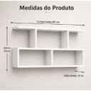 Ver imagem 3 de Nicho Decorativo Organizador de Livros 80cm MDF Sala Quarto Branco