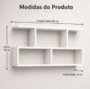 Ver imagem 3 de Nicho Decorativo Organizador de Livros 80cm MDF Sala Quarto Branco