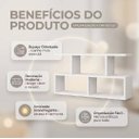 Ver imagem 5 de Nicho Decorativo Organizador de Livros 80cm MDF Sala Quarto Branco