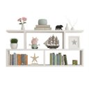 Ver imagem 1 de Nicho Decorativo Organizador de Livros 80cm MDF Sala Quarto Branco