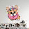 Adesivo de Parede Cachorro no Donuts-Especial 100x92cm - 1