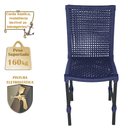 Ver imagem 4 de Conjunto 6 Cadeiras Cannes Corda Náutica e Mesa Retangular Ripada 2,00m em Alumínio para Edícula, Ja