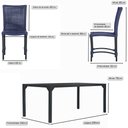 Ver imagem 2 de Conjunto 6 Cadeiras Cannes Corda Náutica e Mesa Retangular Ripada 2,00m em Alumínio para Edícula, Ja