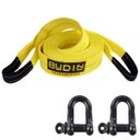 Ver imagem 1 de Cinta de Reboque Personalizada Budin ? 40 Toneladas, 6 Metros, Manilhas 3/4 ? Ideal para Veículos Le