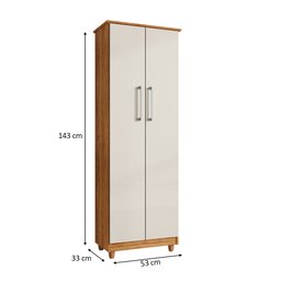 Armário Lavanderia Multiuso Nina 2 Portas Cedro Areia - Saga Decor - 4