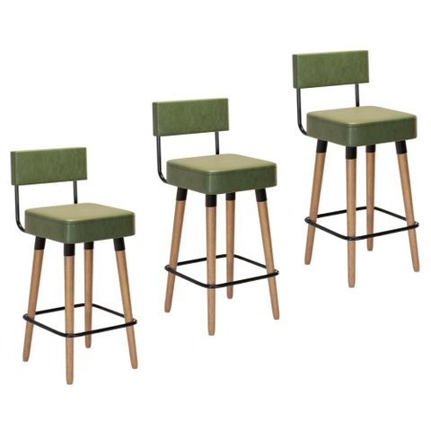 Kit com 3 Banqueta Barcelona - Couríssimo Verde
