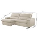 Ver imagem 2 de Sofá Filadélfia Linho 02 Módulos 120cm B25cm Meu Sofá Online A302 Linho Branco