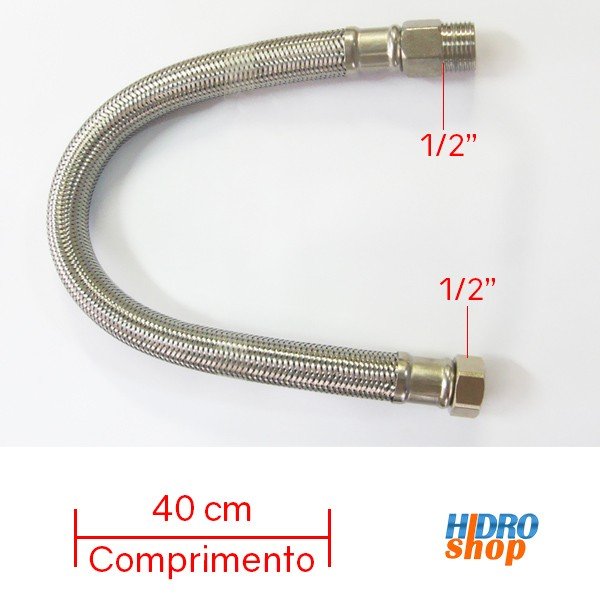Flexível Malha de Aço 40cm 1/2" Alta Vazão - 4644340j - 3