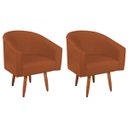 Ver imagem 2 de Kit 2 Poltronas Decorativa Jade Design Moderno Sala de Estar Quarto Escritório Confortável Luxo Pés