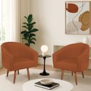 Ver imagem 1 de Kit 2 Poltronas Decorativa Jade Design Moderno Sala de Estar Quarto Escritório Confortável Luxo Pés