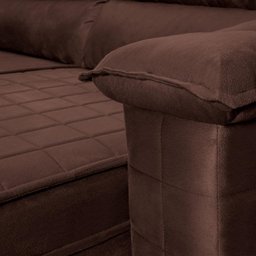 Sofá Retrátil Reclinável 3 Lugares com Molas 2,00m Quantum Suede Velut Marrom - King House - 7