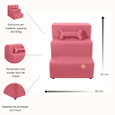 Ver imagem 5 de Escada Pet Escadinha Suede Rosé Cachorro Gato Rampa Pet Ossinho